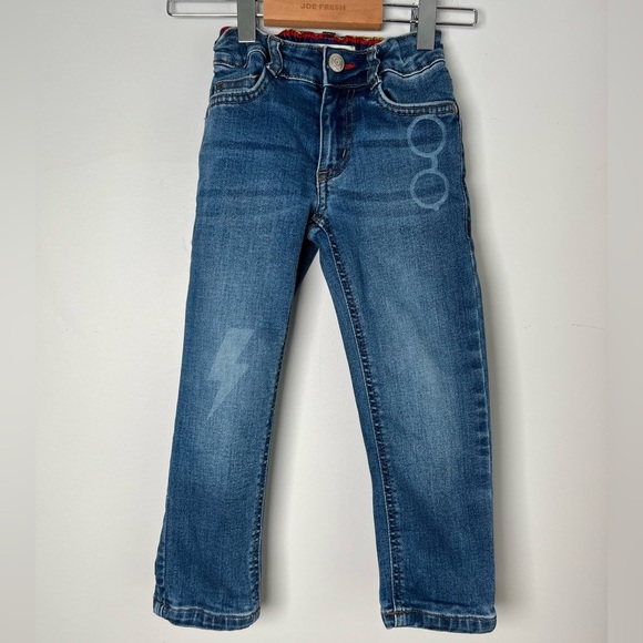 Mini Boden Harry Potter HP Jeans Denim Glasses Lightening Bolt Scar 3Y - Picture 1 of 12
